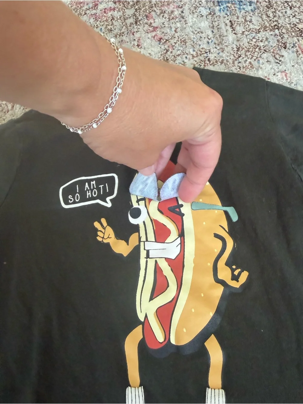 Name It Boys Long Sleeve Hot Dog Graphic Tee Size 4Y